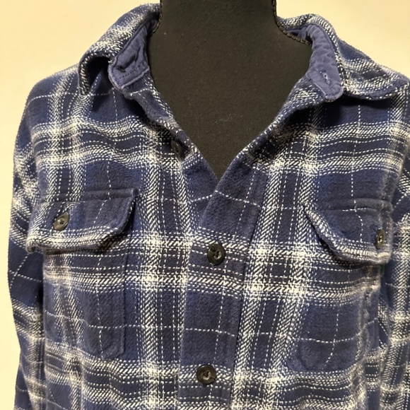 *WOOLRICH* Blue x Whiten Plaid Button Up Jacket Size Large - Picture 2 of 7